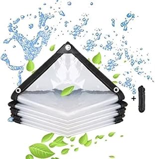 BCBIG Plandeka wodoszczelna, przezroczysta, z oczkami, plandeka na meble ogrodowe, do użytku na zewnątrz, odporna na deszcz, izolacja roślin, pyłoszczelna, z linką łączącą, 2 x 1 m