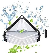 Telone Impermeabile Trasparente Resistente, Telo In Plastica Pvc Per Piante, Tende Da Sole/copertura Antipioggia Per Giardini Cortile Esterno, Teloni Con Occhielli,Transparent-2.4×3m/94.5×118.1in - Foto 6