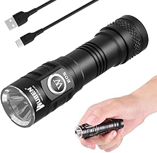 WUBEN E05 Flashlight, Torches LED Super Bright, 900 Lumens Torch Rechargeable USB Tactical Torch IP68 Waterproof, 6 Light Modes Pocket Torch with Magnetic Base for Camping Hiking Emergency