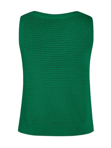 Image of FISACE Womens Crochet Tank Top Sleeveless Knit Summer Sweater | Round Neck, Hollow Out, Lightweight , Casual Crop,Cute Boho Vest