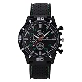 RORIOS Reloj Deportivo para Hombres Elegante Relojes Analógico con Correa Perforada Transpirable Watch Casual Multicolor Verde