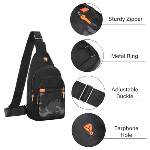 Morrales pequeños tipo sling crossbody negros livianos miniatura 6