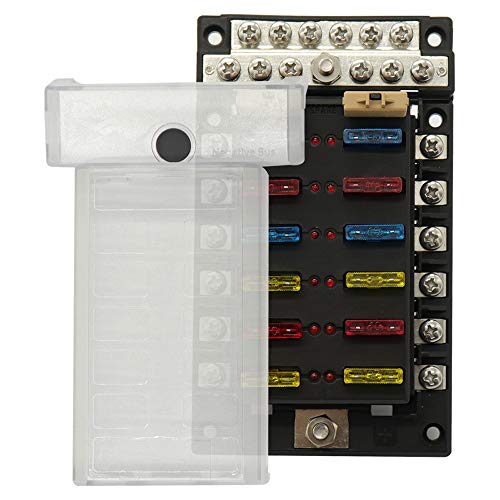 RuleaxAsi Porta-fusíveis de 12 vias para caixa de fusíveis terminal de porca de parafuso de 12 vias
