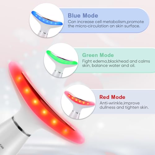 LATME Facial Massager,Neck Face Massager Tool,3 Mode Massage with Heat,Portable Beauty Instrument