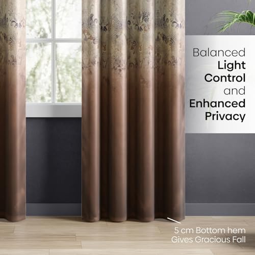 Image of haus & kinder Blackout Door Curtains 7 Feet Long Pack of 2 Door Curtains, 7 Feet Curtains for Door, 80% Room Darkening (Mocha, 114x213 CM)