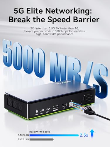 Image of GMKtec Mini PC K13 Intel Core Ultra 7 256V (Turbo 4.8 GHz) 16GB LPDDR5X 512GBPCIe 4.0 M.2 2280 SSD Mini Computers USB 3.2 Type-C /WiFi 6, BT5.2, RJ45 5G / 4K Triple Display Desktop PC