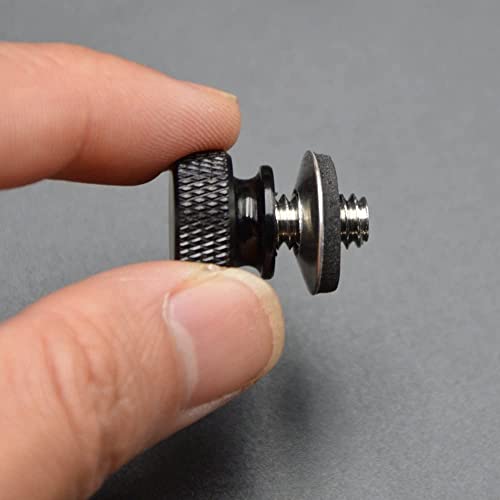 Dasen Black Billet Aluminum Seat 2X Hard Anodized 1/4" Seat Screw Thumb Bolts Compatible With 96-16 Harley-Davidson Sportster Road King Dyna Fatbob Street Glide Road Glide And Other Models #TOP6