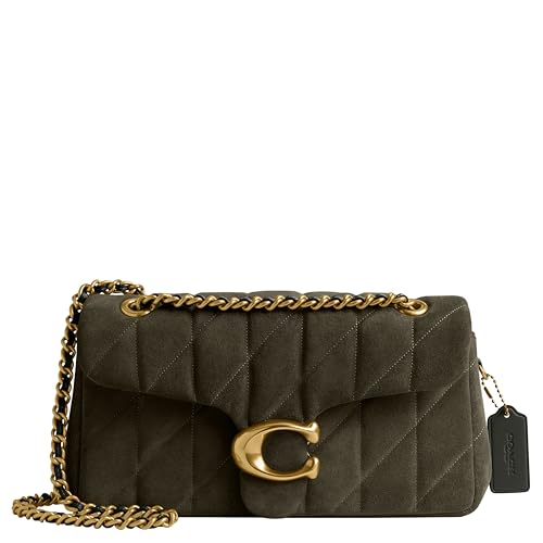 Coach Quilted Suede Tabby Shoulder Bag 26 with Chain, B4/Olive
