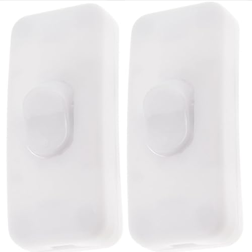 RTNLIT Interruptor de cable en línea AC250V 2A On-Off Control DPST Interruptor basculante de barco, interruptores de botón para lámpara, dormitorio,