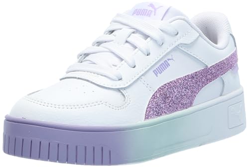 PUMA Unisex-Child, Carina Street White-Vivid Violet-Turquoise Surf