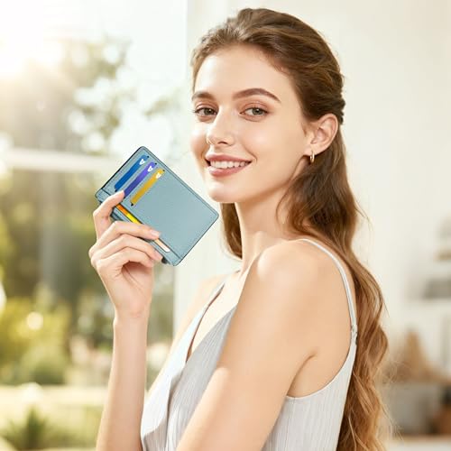Image of Tipmile Womens Credit Card Holder Wallet, Small Slim RFID Blocking Sleeve | Mini Tiny Cute ID Case, Minimalist Zipper Pocket Wallet, Thin Coin Purse, Mothers Gift