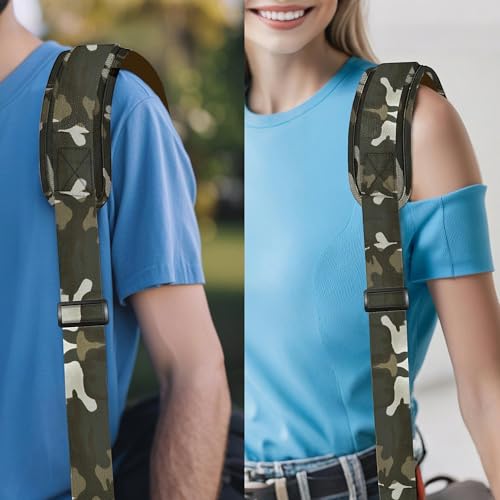 Image of ZINZ Shoulder Strap - 59 Inch Universal Heavy-duty Adjustable Strap with Ultra-thick Fixed Breathable Pad for Laptop, Gym, Camera Bag and More -Camouflage green
