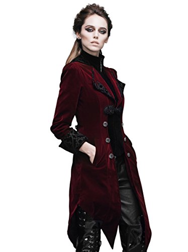 Steampunk Coat Gothic Clothing Victorian Cyberpunk Renaissance Costume Punk Jacket (L)