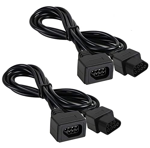 Extension Cable Cord for Original Nintendo NES 7P Controller 2-Pack 1.8M/6FT, Premium Replacement Extension Cable for The Original (1985) Nintendo NES Controller, not The NES Classic (2016).