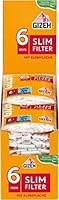 GIZEH Slim Filter – Slim Filter 6mm Durchmesser – Filter mit Klebefläche für besseren Halt – 20er Pack á 120 Filter mit 15mm Länge in wieder verschließbarem Beutel