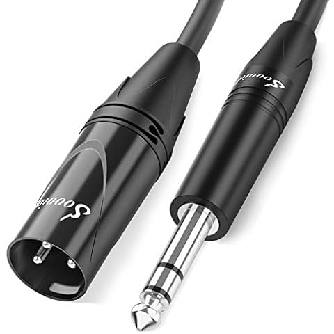 1/4 to XLR Male Cable-Sovvid Quarter inch XLR Male to 1/4 Male Balanced Interconnect Cable 6.35mm TRS Male to XLR Male 3Feet Cover