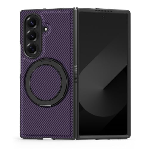 Housse Samsung Galaxy Z Fold 7 violette en carbone pour regarder vos vidéos en mains libres