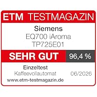 Siemens Kaffeevollautomat EQ700 iAroma, Full-Touch-Display, Cold Brew und Slow Brew, Home Appliances App, Grau, TP725E01 – Ansicht 2