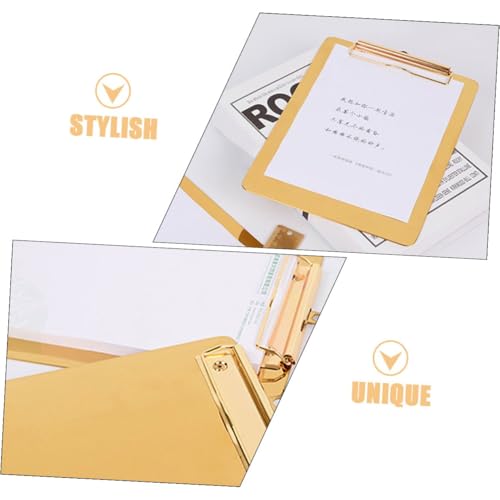 Porte-documents A5 doré en acier pour l'organisation de vos notes