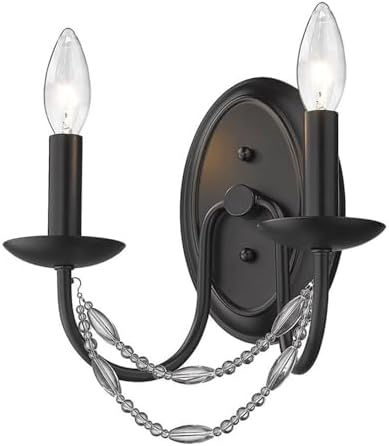 Golden Lighting Mirabella 2 Light Wall Sconce in Matte Black