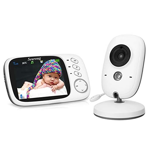 Vigilabebés Inalambrico Bebé Monitor con cámara 3.2"LCD visión nocturna sensor de temperatura, NANAS