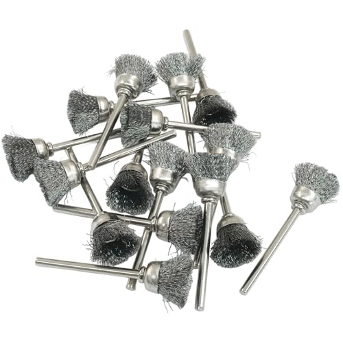 Image of 20 Pcs Cup Shape Wire Wheel Brushes, Stainless Steel Brush Wheel with 1 /8 Inch Shank Fit for Rotary Tools Accessories