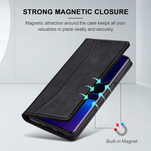 Image of Jasonyu Flip Wallet Case for Motorola Edge (2023),Black