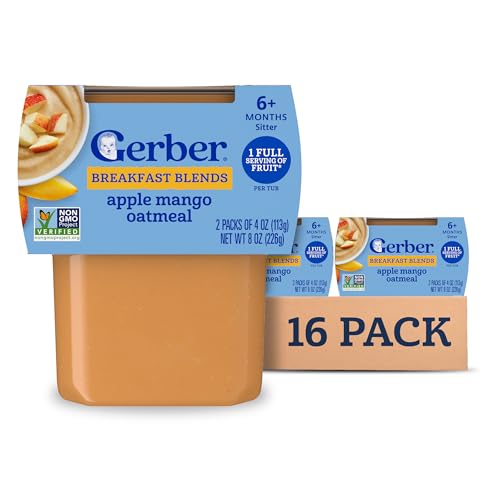 Gerber Apple Mango Oatmeal Cereal Puree Tubs