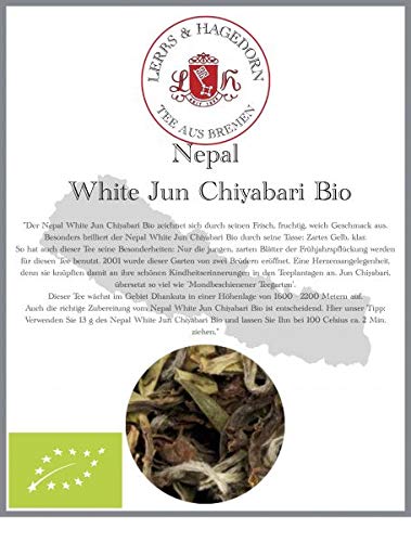 Lerbs & Hagedorn, Weißer Tee White Jun Chiyabari Bio | Frisch, Fruchtig, Weich 1kg Ca. (81 Liter)