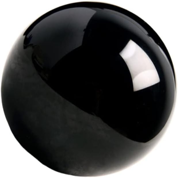 Obsidian Sphere Decor 8cm Black Crystal Ball Natural Polished Obsidian for Home Office Decoration and Meditation