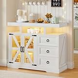 【Einfache Montage und sorgfältiger Service】 Klare Anweisungen und beschriftete Teile ermöglichen Ihnen eine schnelle Montage auf einen Blick. Wenn Sie beim Zusammenbau dieses Buffet-Aufbewahrungsschranks auf Probleme stoßen, lassen Sie es uns bitte wissen und wir werden eine zufriedenstellende Lösung finden