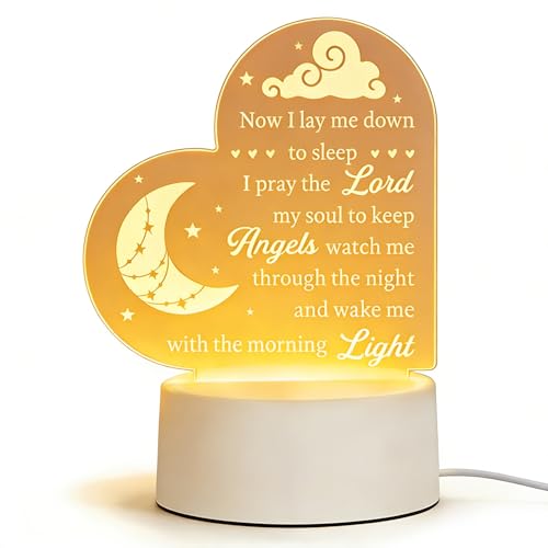 Baptism Gifts for Girl Boy, Cozy Baby Nursery Night Light for Bedtime Prayer, Baby...