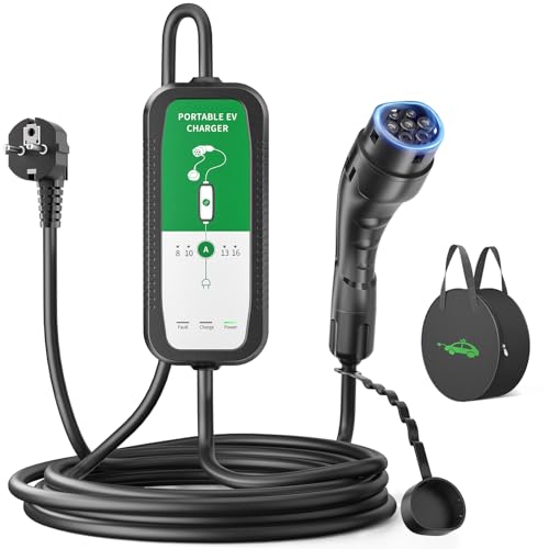 EVJUICION Chargeur Voiture Electrique, [3,68kW, 8/10/13/16A] Cable Recharge Voiture Electrique...