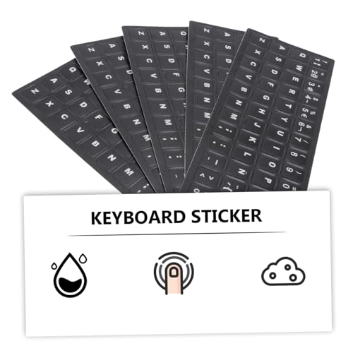 Pegatinas para teclado de portátil POPETPOP, protector multilingüe de PVC mate, 10 piezas 6