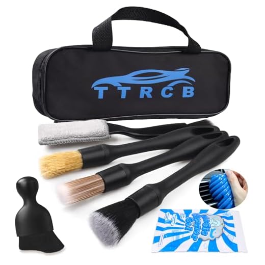 7PCS Car Detailing Brush Set, Ultra Soft Boars Hair Car Interior Detailing Brushes, Car Interior Detailing Kit, Car Cleaning Gel Supplies Kit, Car Dust Brush, Car Accessories for Truck, SUV, Interior