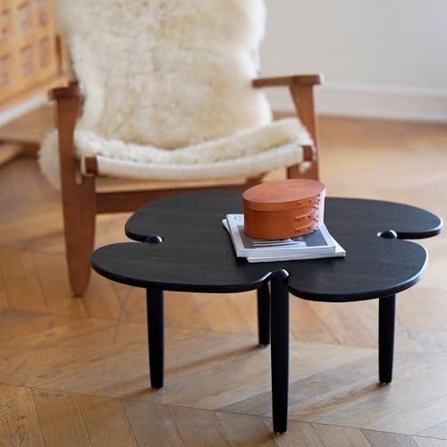 Petite table d'appoint table basse bois trèfle design scandinave - 5