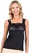Patricia Lingerie Women's Silky Soft Stretch Camisole with Lace (Black, L)