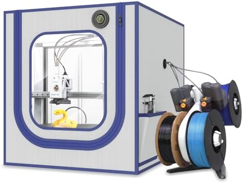 3D Printer Enclosure with LED Light, Resin Printer Enclosure with Thermo Hygrometer, 3D Printer Tent Constant Temperature, Dustproof, Noise Reduction for Bambu Lab A1, A1mini, Ender3 Series