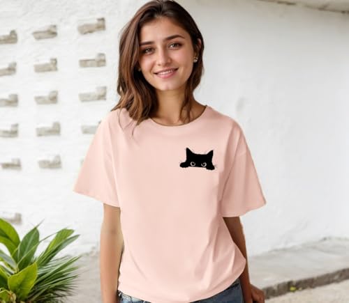 Cat Shirts for Women Funny Black Cat Tshirt Cat Mom Shirt Cute Graphic Tee Casual Short Sleeve T-Shirts2