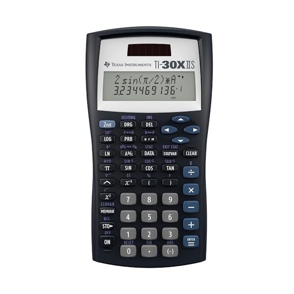 Texas Instruments TI-30XIIS Scientific Calculator, Black with Blue Accents