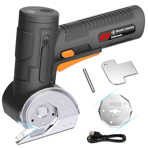 2026 Upgraded Cordless Electric Scissors - Larger 1.84' Tungsten Blade, Wider Opening, 320 RPM, 1/3'...