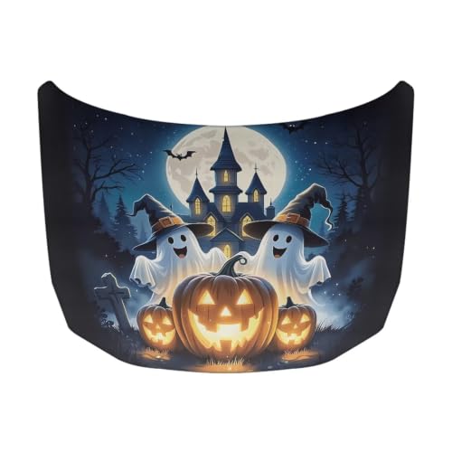 Image of Moon Castle Car Hood Cover Stretchable Polyester,Engine Cover,Elastic Fabrics Can be Washed,Car Bonnet All-Season Protection
