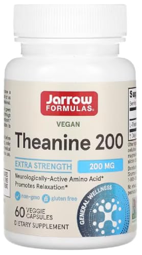 Jarrow Formulas - Theanine | 200 mg L-teanina para la relajación y el bienestar - 60 Cápsulas