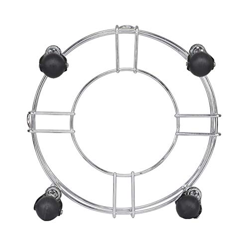 Image of Heavy Stainless Steel Gas Cylinder Trolley with Wheel | Gas Trolly | Lpg Cylinder Stand | Gas Trolly Wheel |Cylinder Trolley with Wheels | Cylinder Wheel Stand Gas Cylinder Trolley (Black)