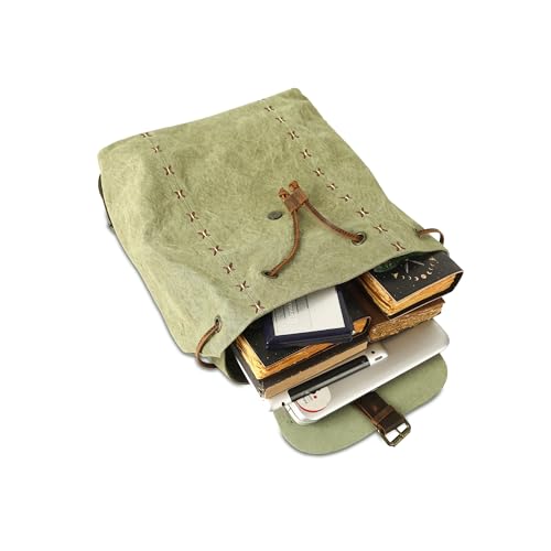 KomalC Canvas Backpack for Women & Men – Stylish & Spacious Travel Backpack – Durable Rucksack for Work, Hiking & Everyday Use4