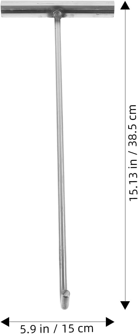 DOITOOL Manhole Cover Hook T Shaped Lifting Tool 15 Inch Pull Hook for Sewer Maintenance Rolling Door Opening Durable Grab