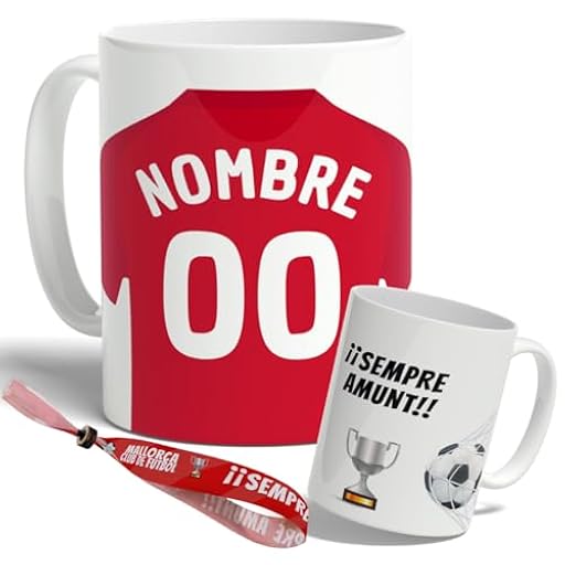 DEREGALOOS Taza Personalizada con nombre de Fútbol Mallorca. Tazas de Desayuno personalizada. Regalo Original para Aficionados del Futbol. Regalos Mundial Mallorca. Pulsera de regalo | Ya disponible en tu tienda friki favorita! En mundofriki.es!
