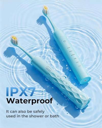 Aneebart 2 Pack Electric Toothbrush for Adults, USB Rechargeable Sonic Toothbrush with 12 Brush Heads, Smart Timer, 6 Modes, 2-Hour Fast Charge Last 30 Days — view 4