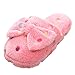 SHOBDW Mignon Dessin Animé Chaussons Maison Mixte Enfant Hommes Femmes Hiver Peluche Douce Pantoufle d'intérieur Mousse à mémoire Confort Chaud Coton Chaussures pour la Maison (Rose,38-39)