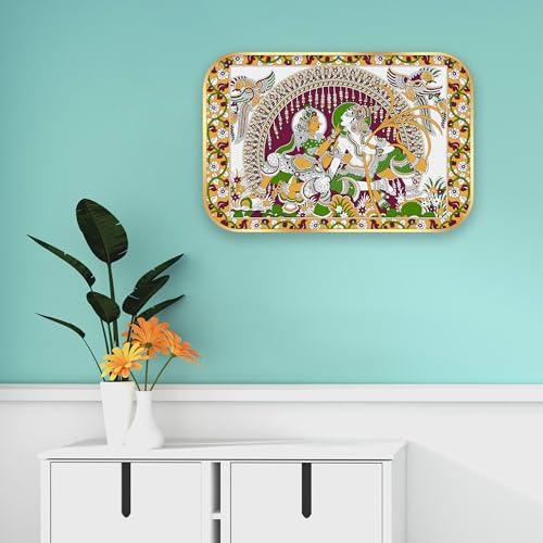 Image of Indianara Radha Krishna Painting With Frame 18 Inches X 12 Inches (Style 2)
